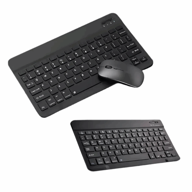 Conjunto Teclado + Mouse Sem Fio Bluetooth para Notebook e Tablet - Preto
