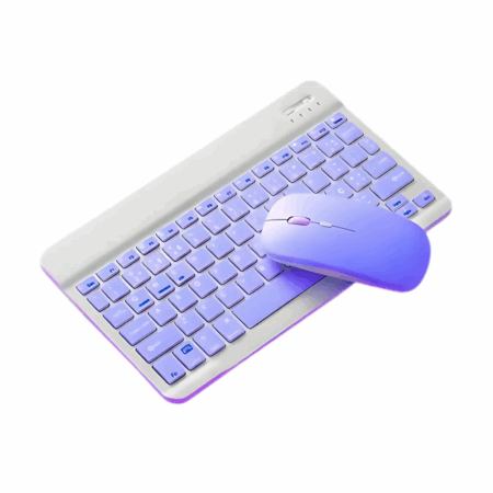Conjunto Teclado + Mouse Bluetooth Sem Fio para Notebook e Tablet – Roxo