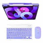 Conjunto Teclado + Mouse Bluetooth Sem Fio para Notebook e Tablet – Roxo