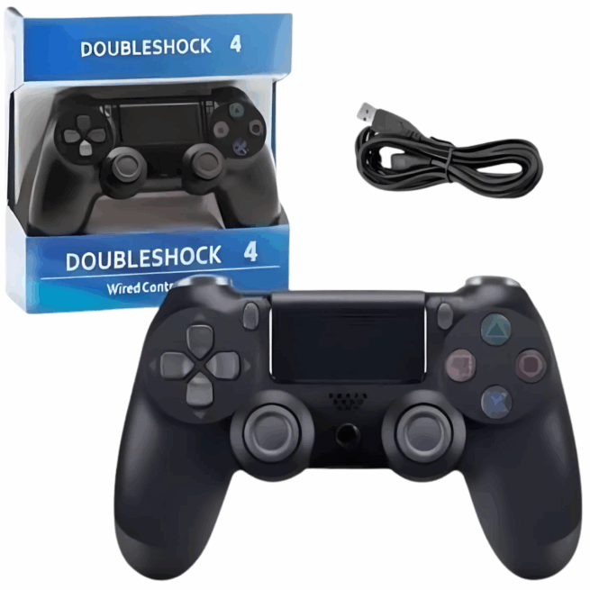 Controle Sem Fio para PS4 Bluetooth Joystick Gamer – Cor Preto – Performance e Conforto