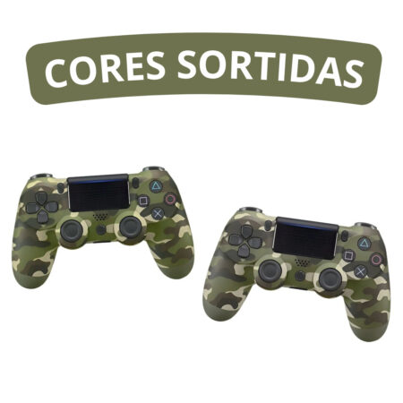 Controle Sem Fio PS4 Bluetooth Joystick Gamer – Verde Camuflado – Performance e Estilo
