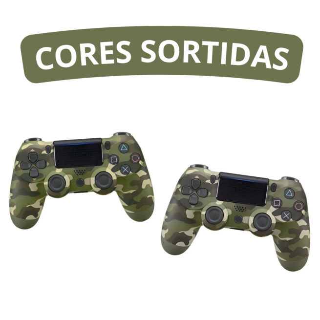 Controle Sem Fio PS4 Bluetooth Joystick Gamer – Verde Camuflado – Performance e Estilo