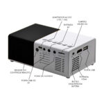 Mini Projetor Portátil LED 1080p com Saída HDMI – 600 Lumens – Preto/Branco