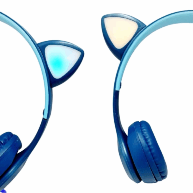 Fone de Ouvido Sem Fio com Orelhas de Gatinho LED - Cores Sortidas