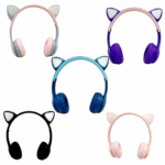 Fone de Ouvido Sem Fio com Orelhas de Gatinho LED - Cores Sortidas