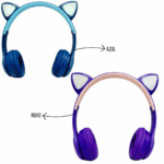 Fone de Ouvido Sem Fio com Orelhas de Gatinho LED - Cores Sortidas