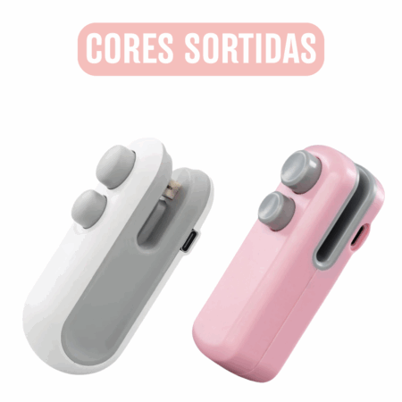 Mini Seladora Portátil para Sacos Plásticos – Cores Branco ou Rosa – Compacta e Eficiente