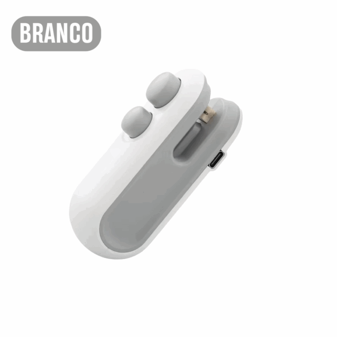 Mini Seladora Portátil para Sacos Plásticos – Cores Branco ou Rosa – Compacta e Eficiente