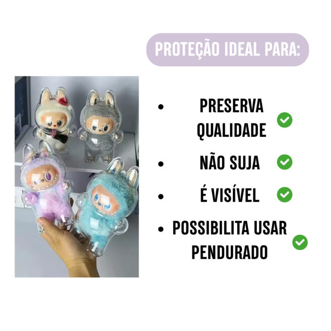 Case de Proteção Labubu Geração 1 e 3 – Capa Protetora Resistente