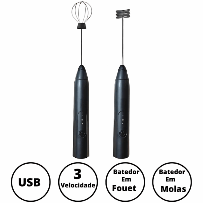 Mini Batedor Mixer Elétrico Portátil Premium Bivolt (Cores Sortidas) – Praticidade e Desempenho