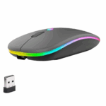 Mouse Recarregável Wireless Bluetooth RGB 2.4GHz 1600 DPI – Alcance de 10 metros – Compatível com PC e Mac