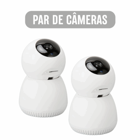 Par de Câmeras de Segurança IP Motorizadas Wi-Fi 360° Visão Noturna Full HD