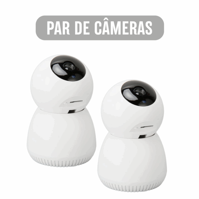 Par de Câmeras de Segurança IP Motorizadas Wi-Fi 360° Visão Noturna Full HD