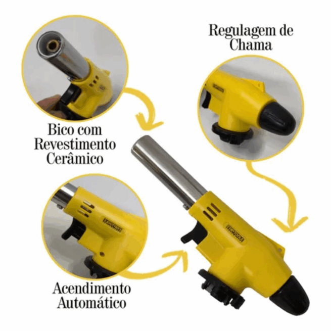 Maçarico Culinário Portátil Profissional – Cores Sortidas