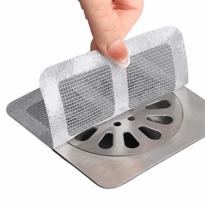 Pacote com 10 Telas Protetoras para Ralos com Adesivo Descartável – Praticidade e Higiene