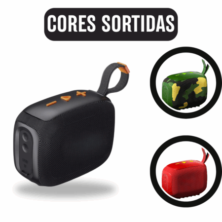 Caixa de Som Bluetooth com Alça 10W Bivolt – SOM-0327 (Cores Sortidas)