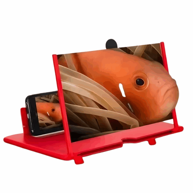 Lupa Ampliadora 3D para Tela de Celular 12 Polegadas – Vermelho