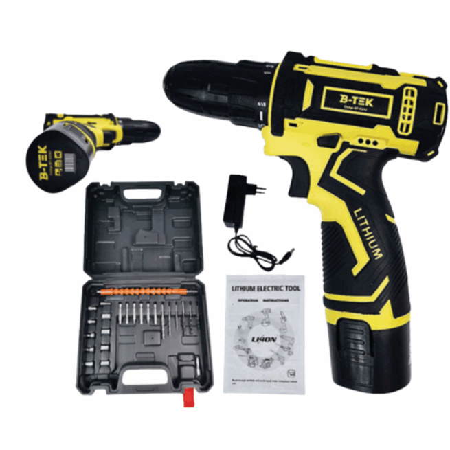 Parafusadeira Furadeira Sem Fio 12V com Bateria e Impacto – Modelo BT-DZ42 – Bivolt