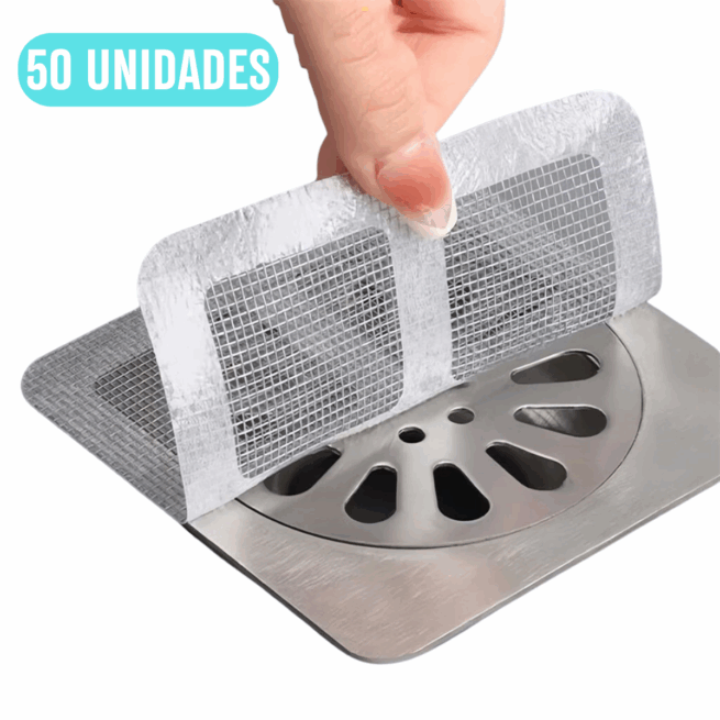 Pacote com 5 Telas Protetoras para Ralos com Adesivo Descartável – Proteção e Higiene