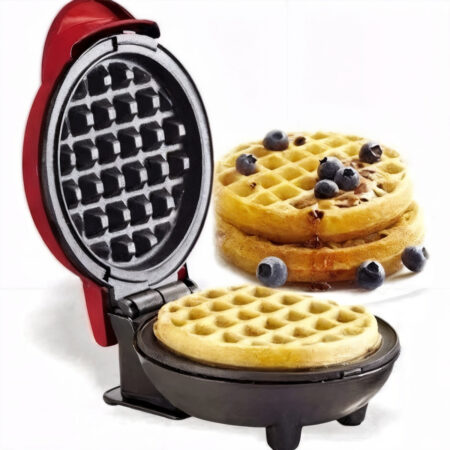 Mini Máquina Elétrica de Fazer Waffles 110v – Cor Vermelha – Cozinhe com Facilidade