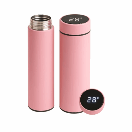 Garrafa Térmica com LED e Termômetro 500 ml - Rosa (Normal)