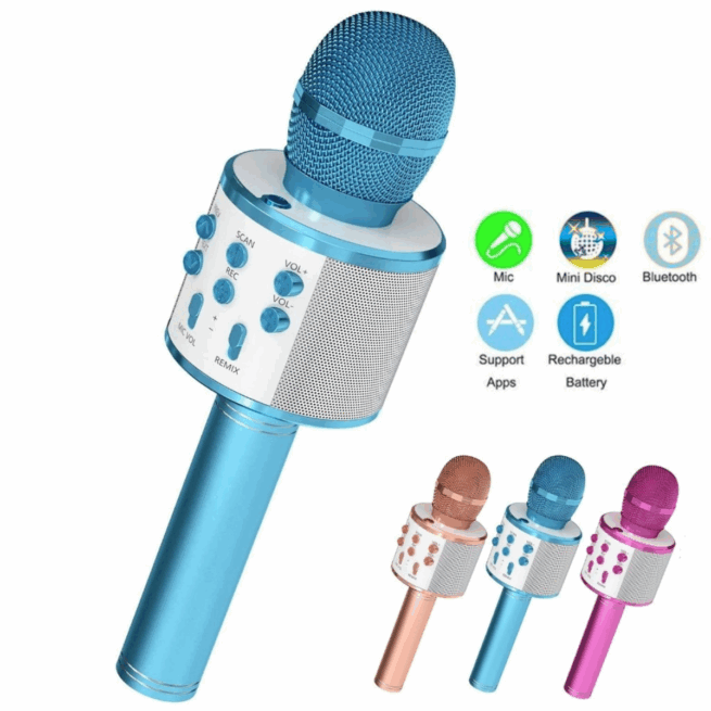 Microfone Sem Fio Karaokê NMI-03 Bivolt – Cores Sortidas