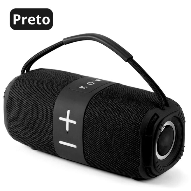 Caixa de Som Bluetooth IPX6 10W com Alça Bivolt – SOM-0326