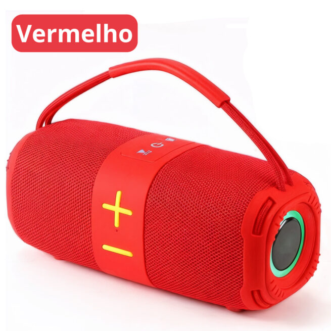 Caixa de Som Bluetooth IPX6 10W com Alça Bivolt – SOM-0326