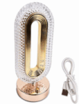 Luminária Abajur Cristal LED Touch Recarregável USB – Estilo Retrô – Modelo BM-F1051