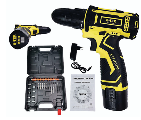 Parafusadeira Furadeira Sem Fio 12V com Bateria e Impacto – Modelo BT-DZ42 – Bivolt