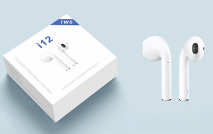 Fone Bluetooth i12 – Som Estéreo, Compatível com iOS e Android, Conexão Rápida