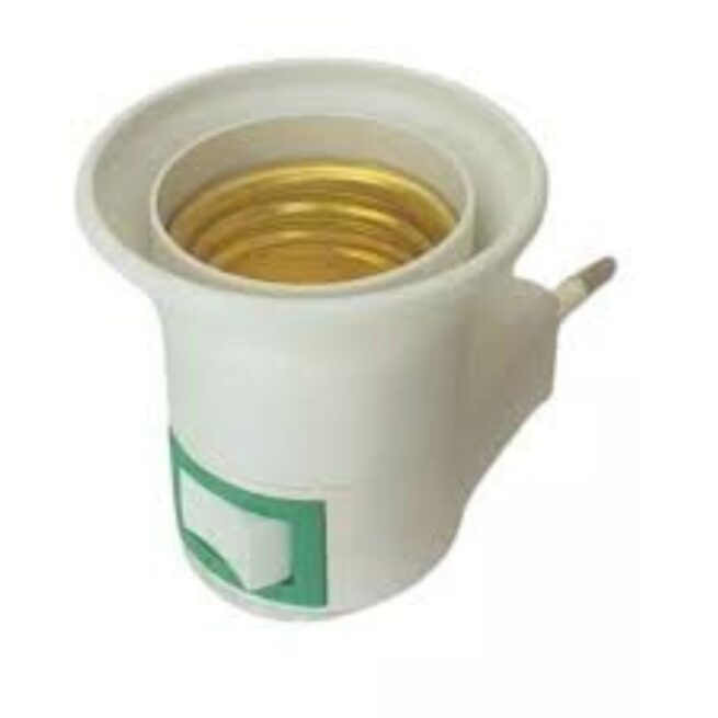 Soquete com Plug Macho 10A para Lâmpadas - Adaptador Elétrico