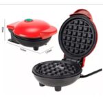 Mini Máquina Elétrica de Fazer Waffles 110v – Cor Vermelha – Cozinhe com Facilidade
