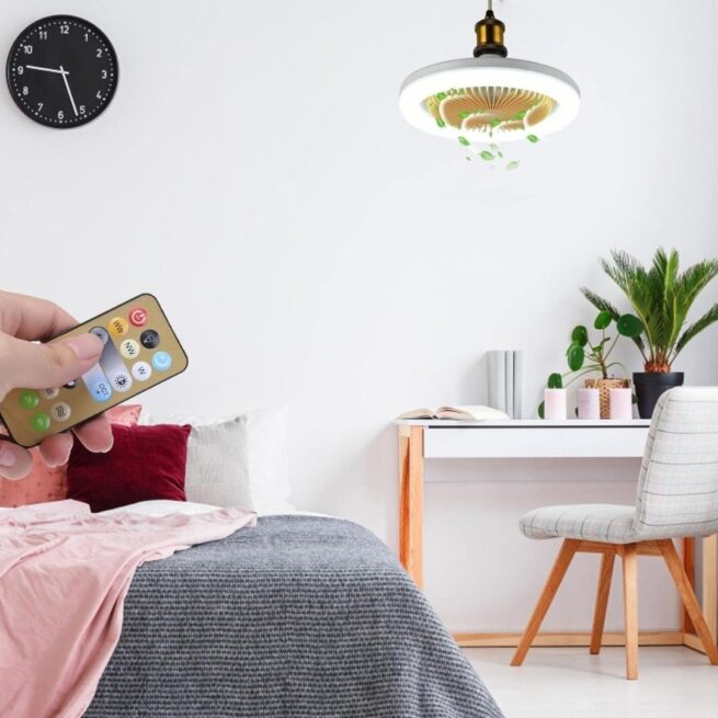 Lâmpada de Teto Inteligente Ventilador / Luminária com Controle Remoto