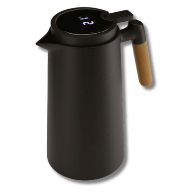 Jarro Garrafa Térmica 1L com Termômetro Digital – Preto – Controle Preciso da Temperatura