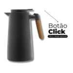 Jarro Garrafa Térmica 1L com Termômetro Digital – Preto – Controle Preciso da Temperatura