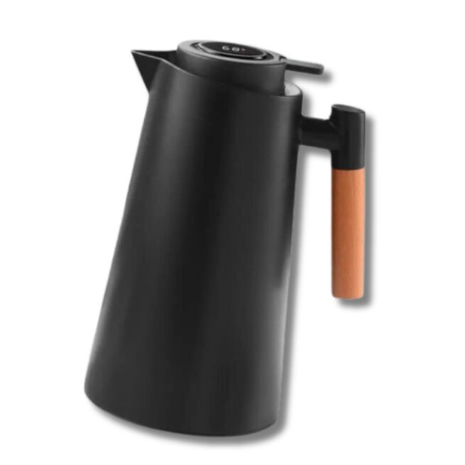 Jarro Garrafa Térmica 1L com Termômetro Digital – Preto – Controle Preciso da Temperatura
