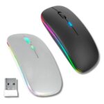 Mouse Bluetooth Sem Fio Recarregável LED – Preto