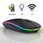 Mouse Bluetooth Sem Fio Recarregável LED – Preto