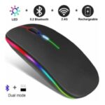 Mouse Bluetooth Sem Fio Recarregável LED – Preto