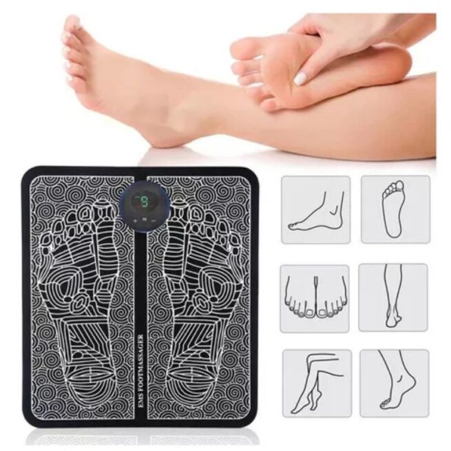 Tapete Massageador Elétrico para Pés com Estimulação Muscular – Bivolt – Relaxamento e Bem-estar