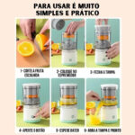 Espremedor de Frutas Mini Automático Recarregável Bivolt – Cores Sortidas – Praticidade no Dia a Dia