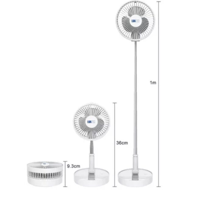 Ventilador Retrátil Portátil Recarregável Dobrável