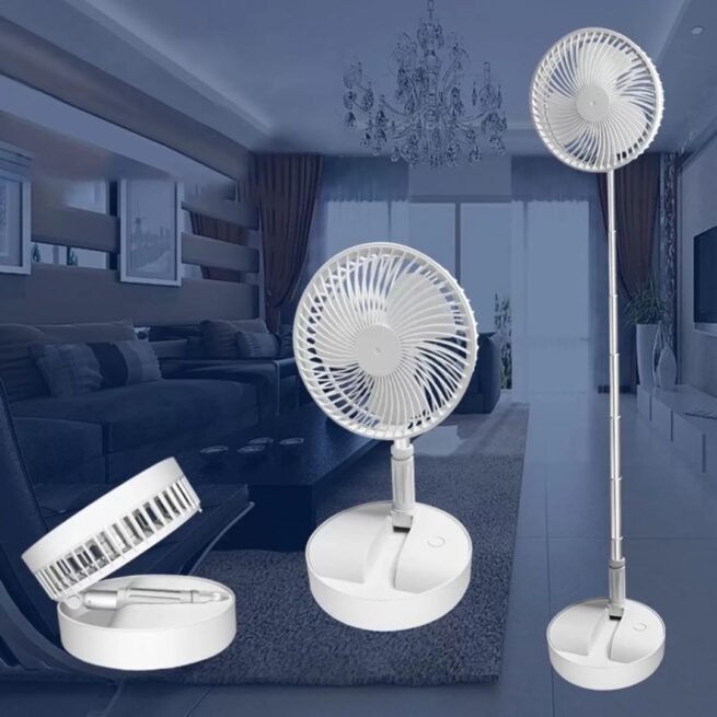 Ventilador Retrátil Portátil Recarregável Dobrável