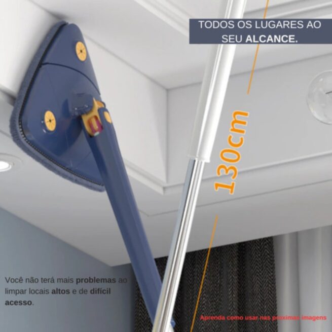 Esfregão Mop Triangular 360° – Modelo BM-F992 – Limpeza Fácil e Eficiente