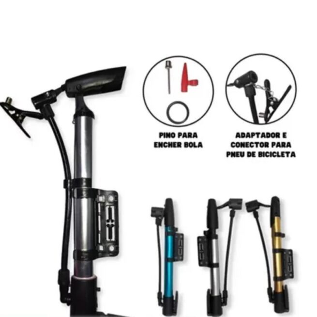 Bomba de Ar Manual Portátil para Encher Pneus
