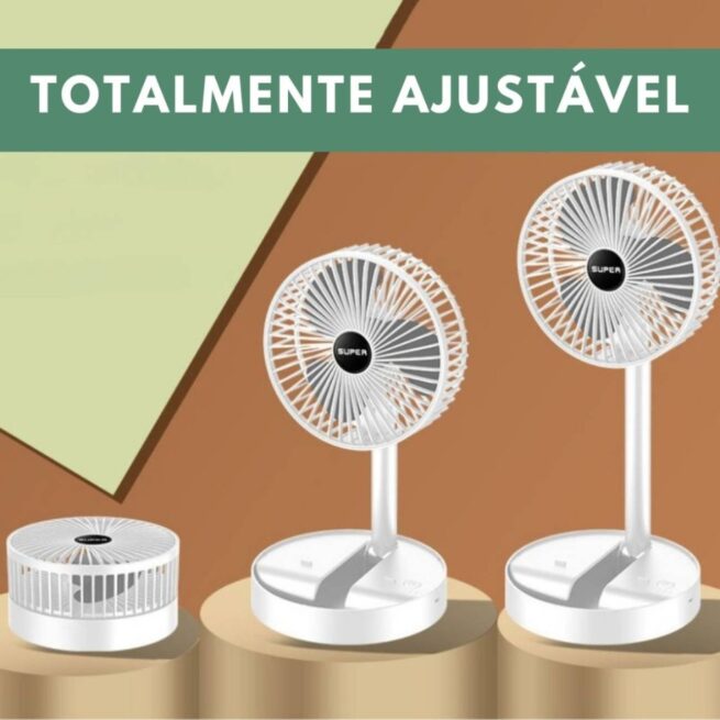Mini Ventilador Dobrável com Suporte para Celular - Bivolt