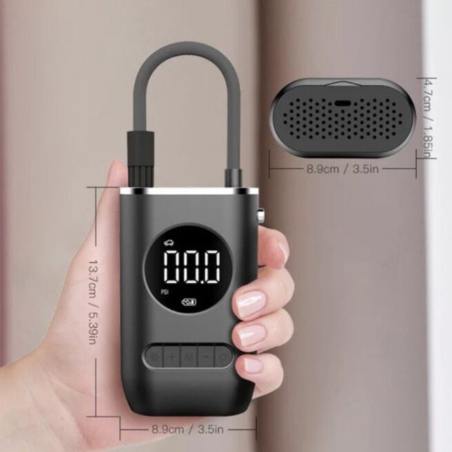 Mini Calibrador Compressor Elétrico Digital Portátil para Pneu de Carro e Bike – Bivolt