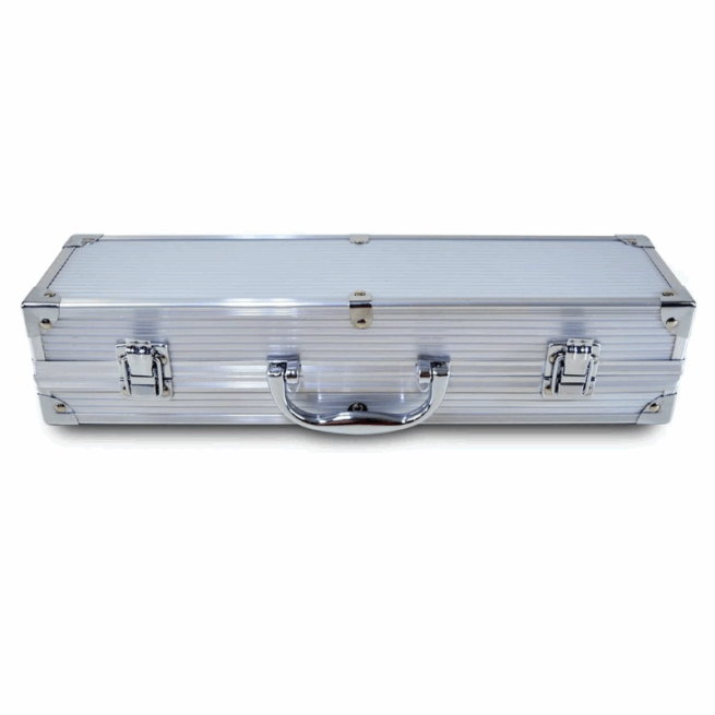 Conjunto de para Churrasco Steak com Maleta 3 Peças - De Aço Inox e Maleta de Alumínio