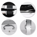 Conjunto de para Churrasco Steak com Maleta 3 Peças - De Aço Inox e Maleta de Alumínio